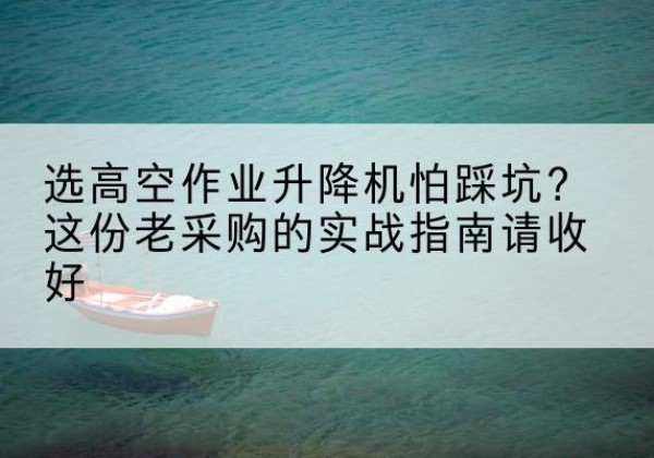 新洲高空作业升降机厂家推荐-选高空作业升降机怕踩坑？这份老采购的实战指南请收好