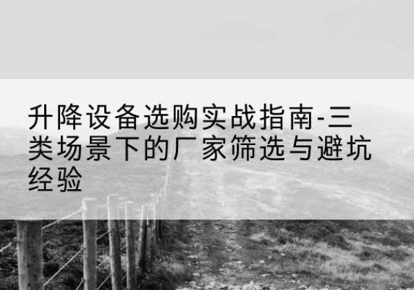 新洲移动式升降机厂家推荐-升降设备选购实战指南-三类场景下的厂家筛选与避坑经验
