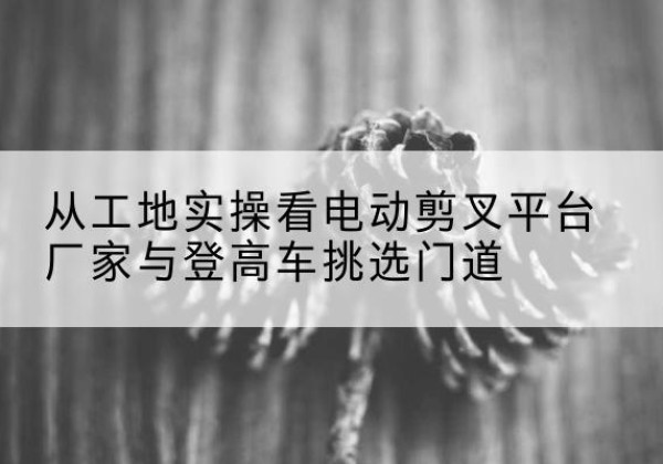 新洲电动剪叉升降平台厂家-从工地实操看电动剪叉平台厂家与登高车挑选门道